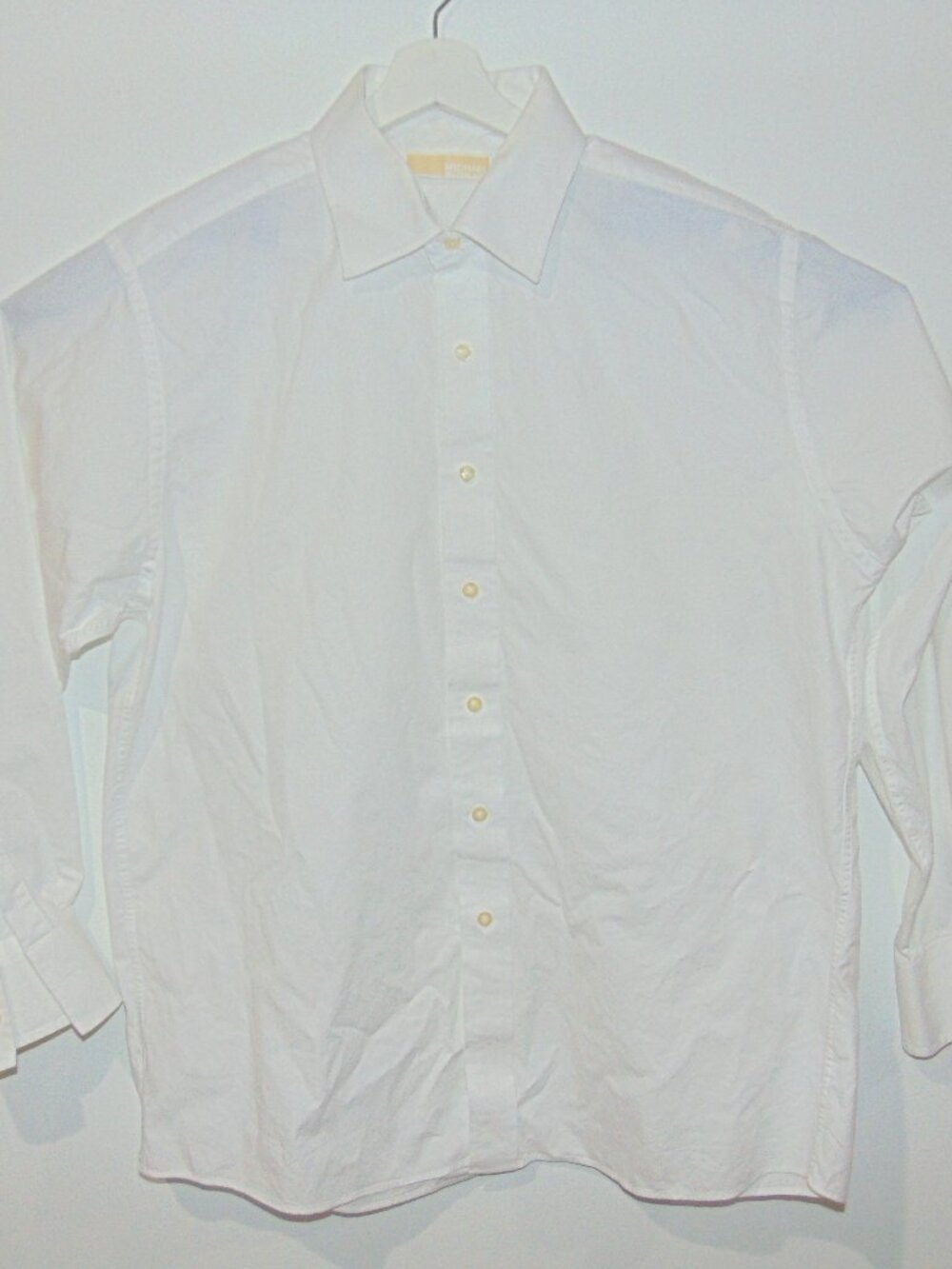 Michael Kors Men’s Long Sleeves Dress Shirt White 17 34/35 Non Iron Cotton